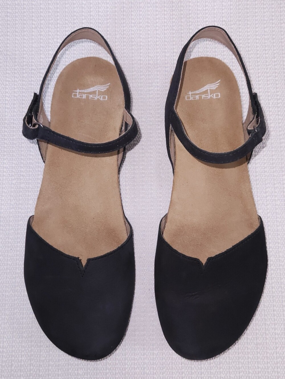 DANSKO Rowan Slingback Mary Jane Sandals Black Nubuck Flats EU 43 - Picture 6 of 9
